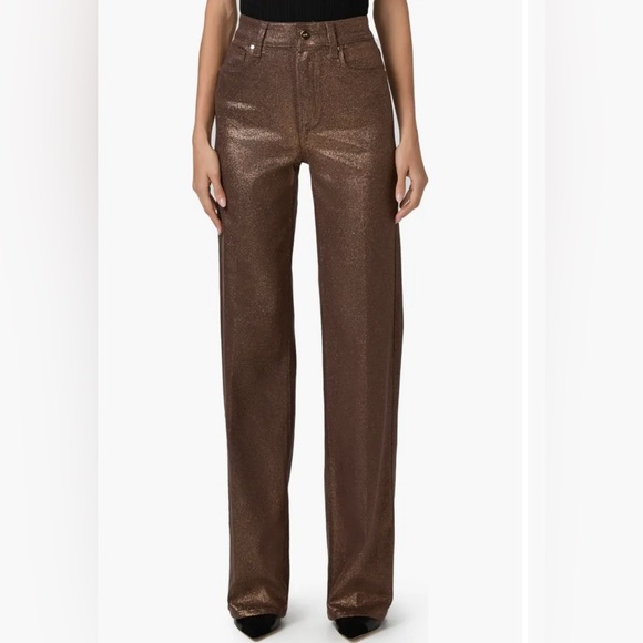 Denim - Women's Metallic Brown Jeans
Sasha Coated High Waist Wide Leg Jeans